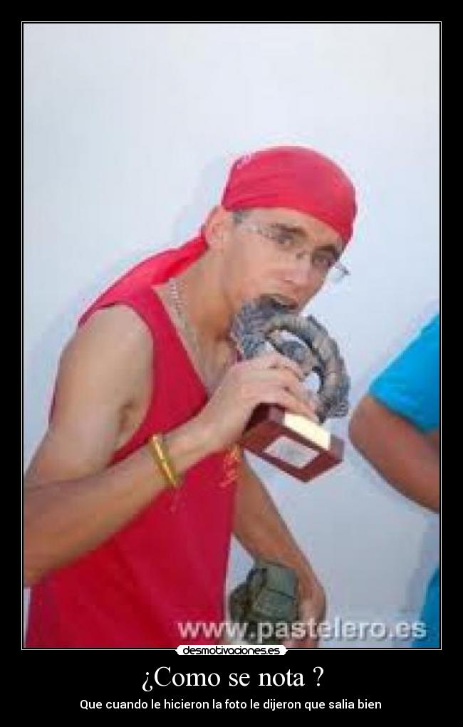 ¿Como se nota ? - Que cuando le hicieron la foto le dijeron que salia bien 