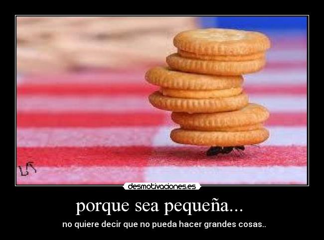 porque sea pequeña... -