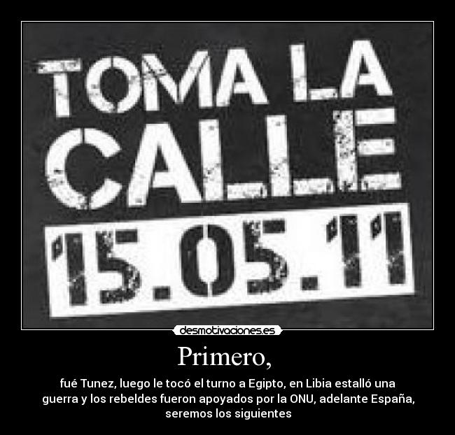 Primero, -