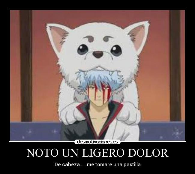 NOTO UN LIGERO DOLOR - De cabeza......me tomare una pastilla