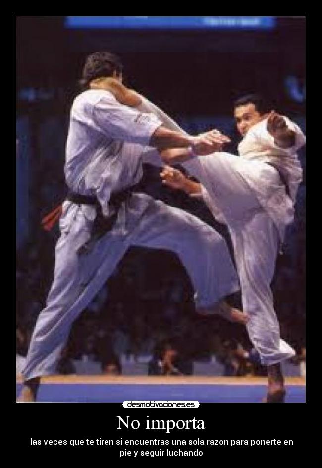 No importa - las veces que te tiren si encuentras una sola razon para ponerte en
pie y seguir luchando