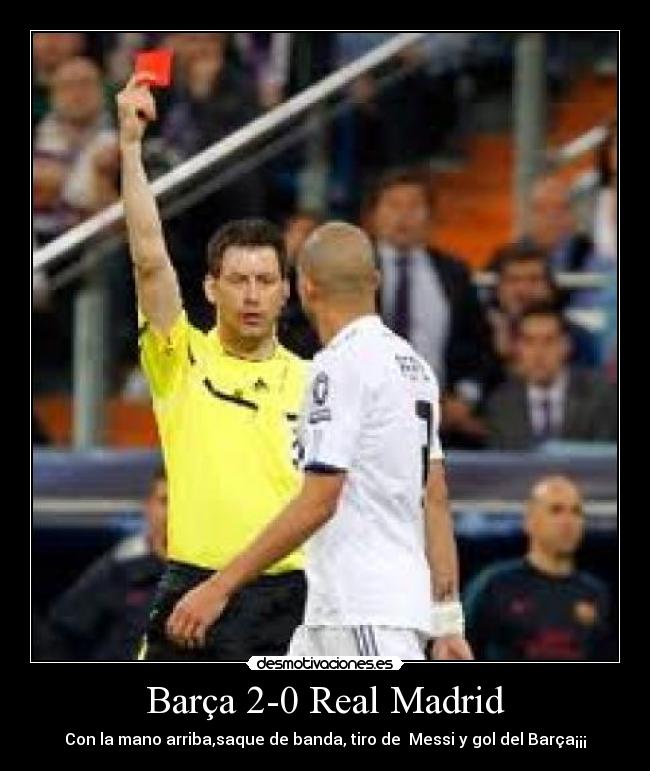 carteles con mano arribasaque banda tiro messi gol del barca desmotivaciones