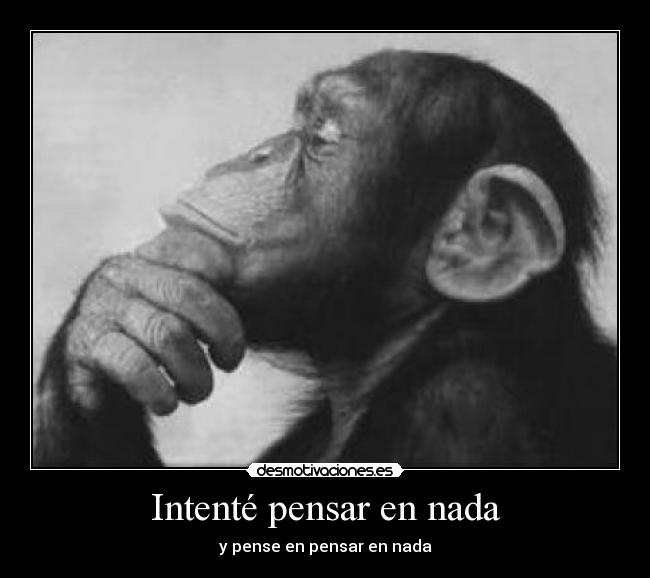 Intenté pensar en nada -