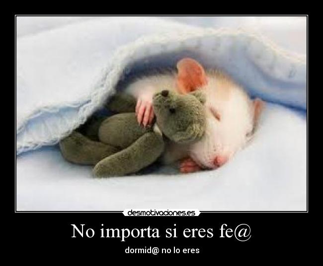 No importa si eres fe@ - dormid@ no lo eres