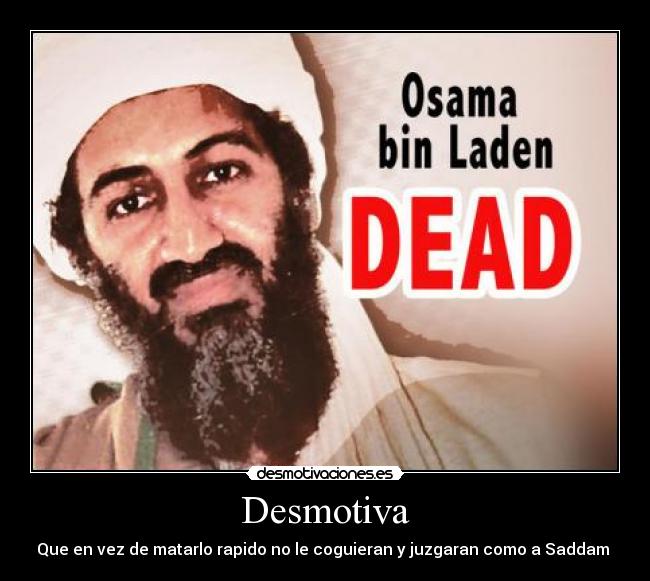 Desmotiva - Que en vez de matarlo rapido no le coguieran y juzgaran como a Saddam