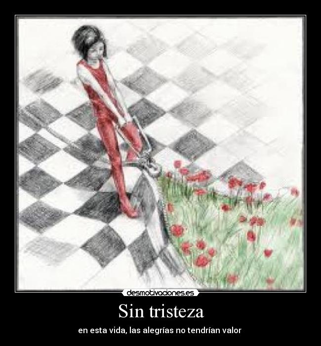 Sin tristeza - en esta vida, las alegrías no tendrían valor 