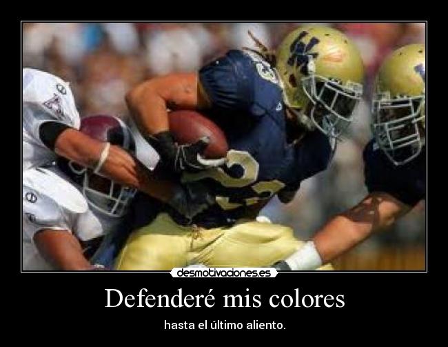 Defenderé mis colores - hasta el último aliento.