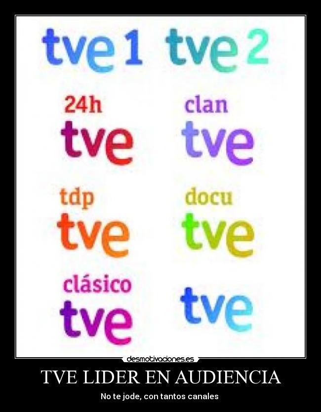 TVE LIDER EN AUDIENCIA - No te jode, con tantos canales