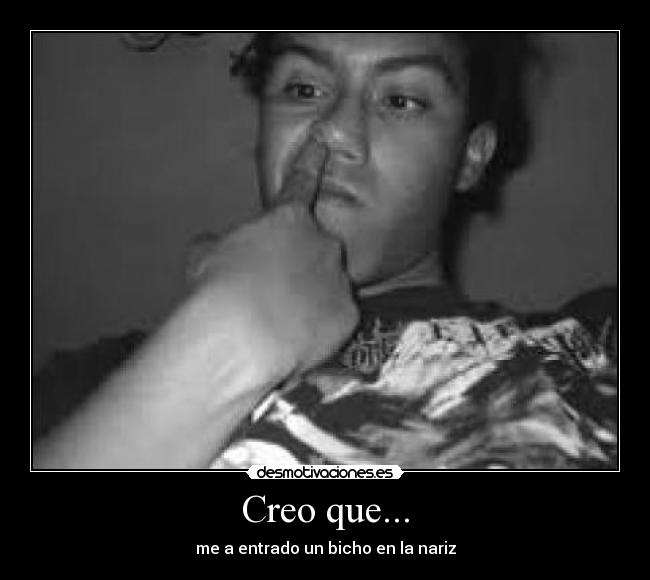 Creo que... - me a entrado un bicho en la nariz