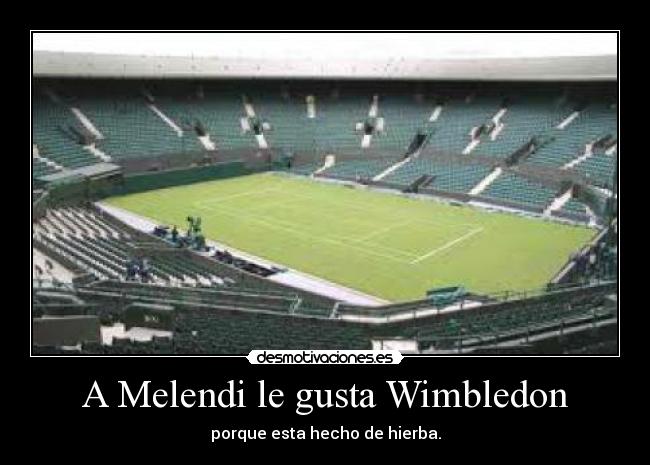 A Melendi le gusta Wimbledon - porque esta hecho de hierba.