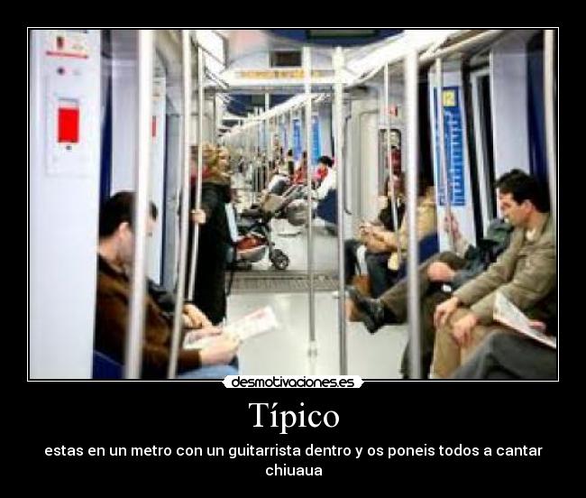 Típico - estas en un metro con un guitarrista dentro y os poneis todos a cantar chiuaua