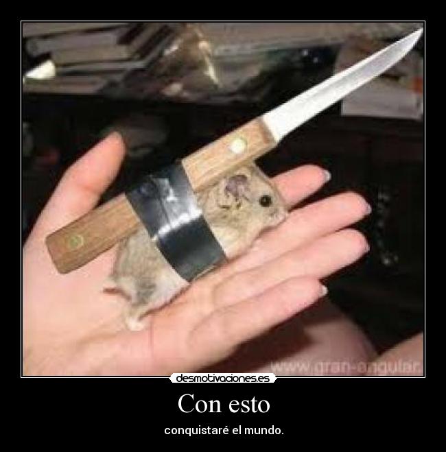 Con esto - conquistaré el mundo.