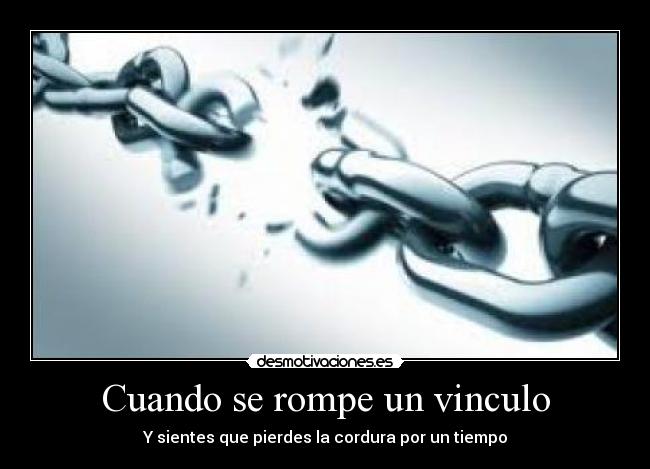 Cuando se rompe un vinculo - Y sientes que pierdes la cordura por un tiempo