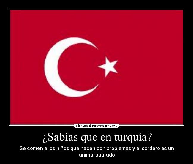 ¿Sabías que en turquía? - Se comen a los niños que nacen con problemas y el cordero es un animal sagrado
