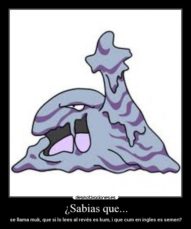 ¿Sabias que... - se llama muk, que si lo lees al revés es kum, i que cum en ingles es semen?