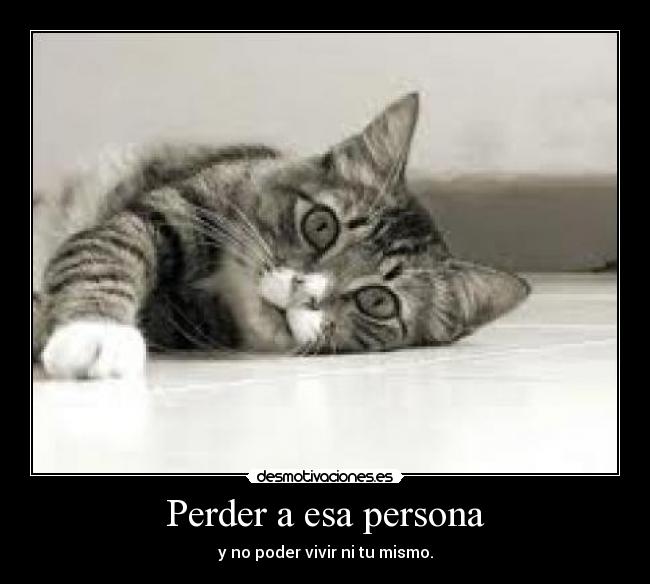 Perder a esa persona - y no poder vivir ni tu mismo.
