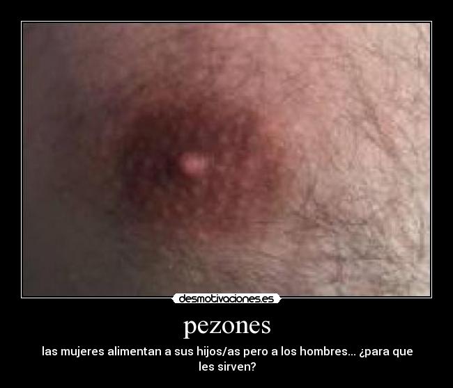 pezones - las mujeres alimentan a sus hijos/as pero a los hombres... ¿para que les sirven?