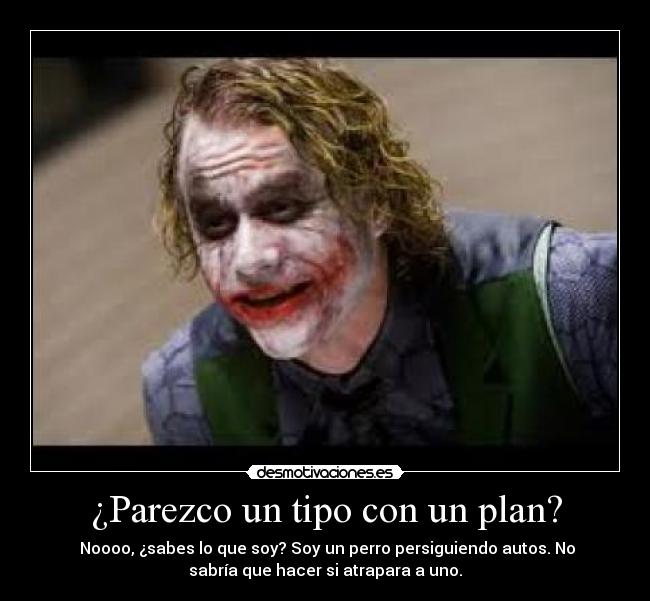 ¿Parezco un tipo con un plan? - 