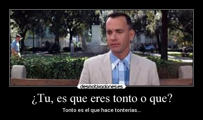 ¿Tu, es que eres tonto o que? - 