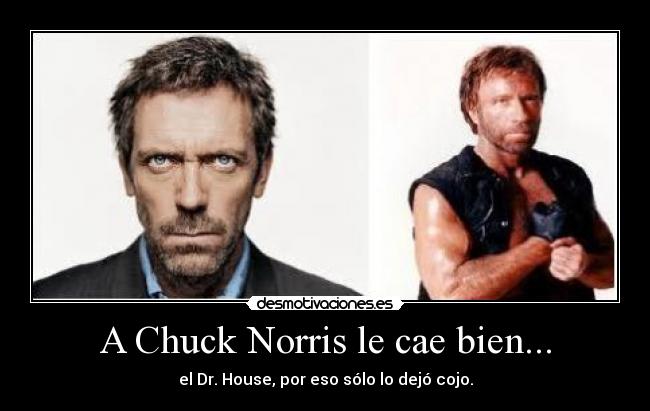 A Chuck Norris le cae bien... - el Dr. House, por eso sólo lo dejó cojo.