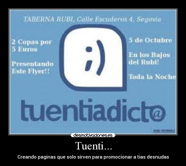 Tuenti... - Creando paginas que solo sirven para promocionar a tias desnudas