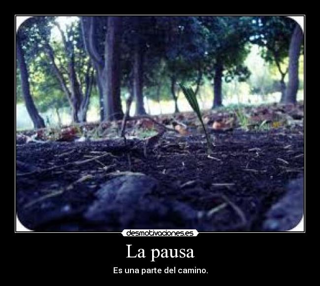 La pausa - Es una parte del camino.