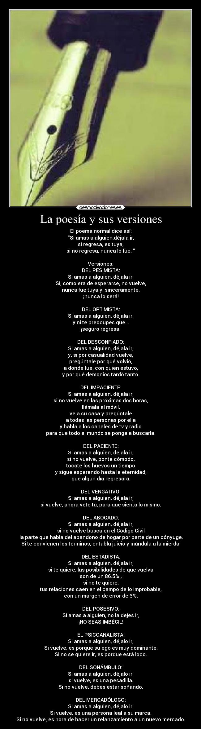 La poesía y sus versiones -