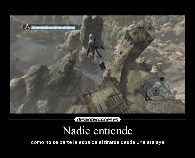 Nadie entiende - como no se parte la espalda al tirarse desde una atalaya