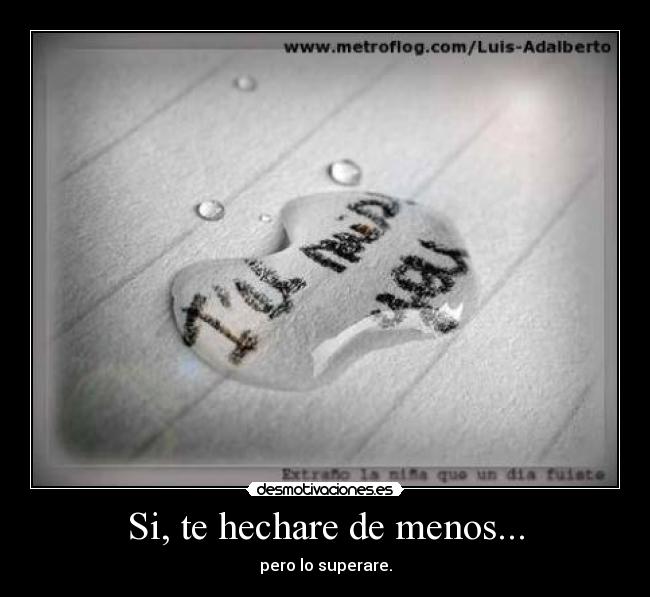 Si, te hechare de menos... -