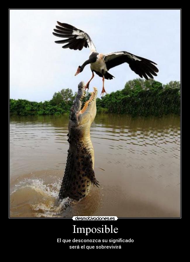 Imposible - El que desconozca su significado
será el que sobrevivirá