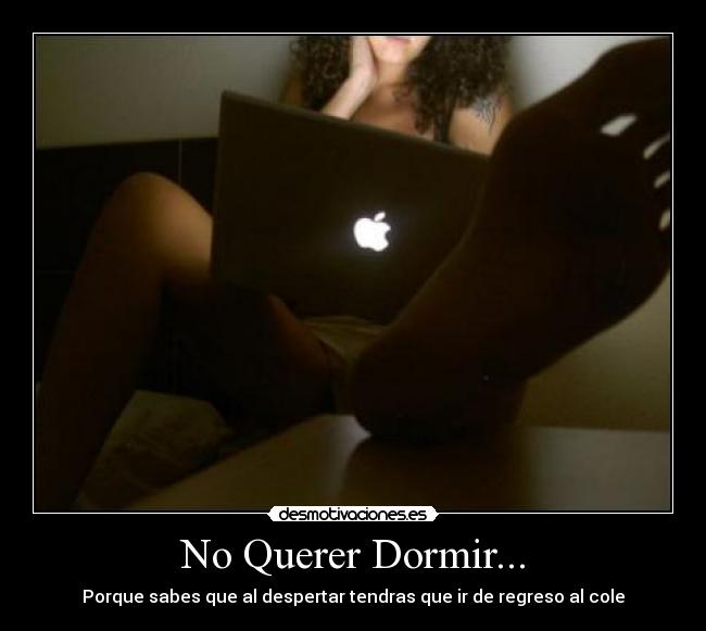 carteles dormir no dormir insomnio cole colegio escuela zesos computadora pc ordenador chica chat desmotivaciones