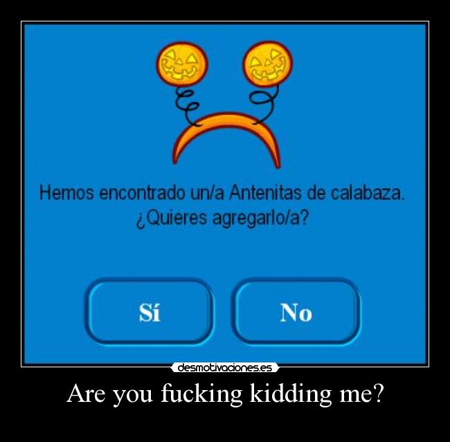 Are you fucking kidding me? -