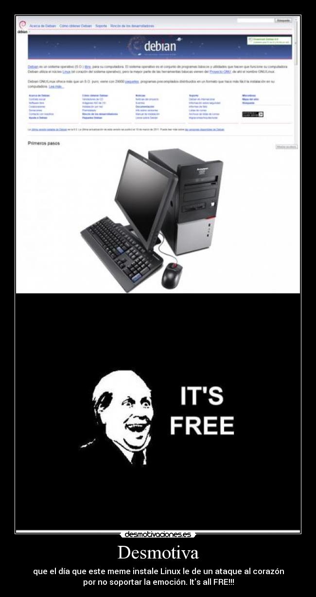 carteles free debian linux gnu its desmotivaciones