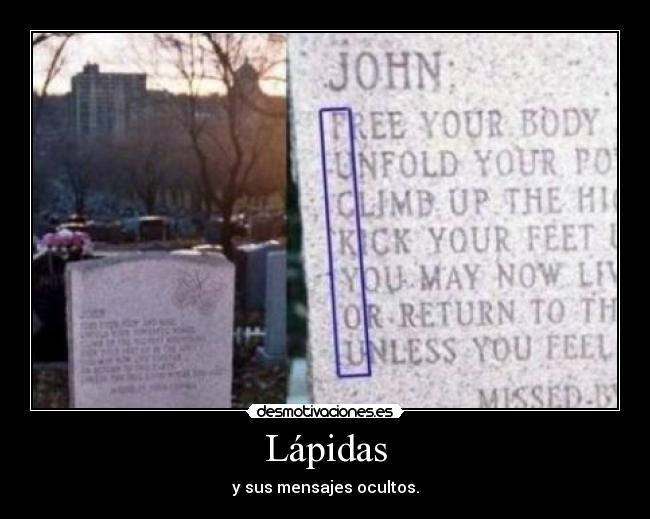 Lápidas - y sus mensajes ocultos.