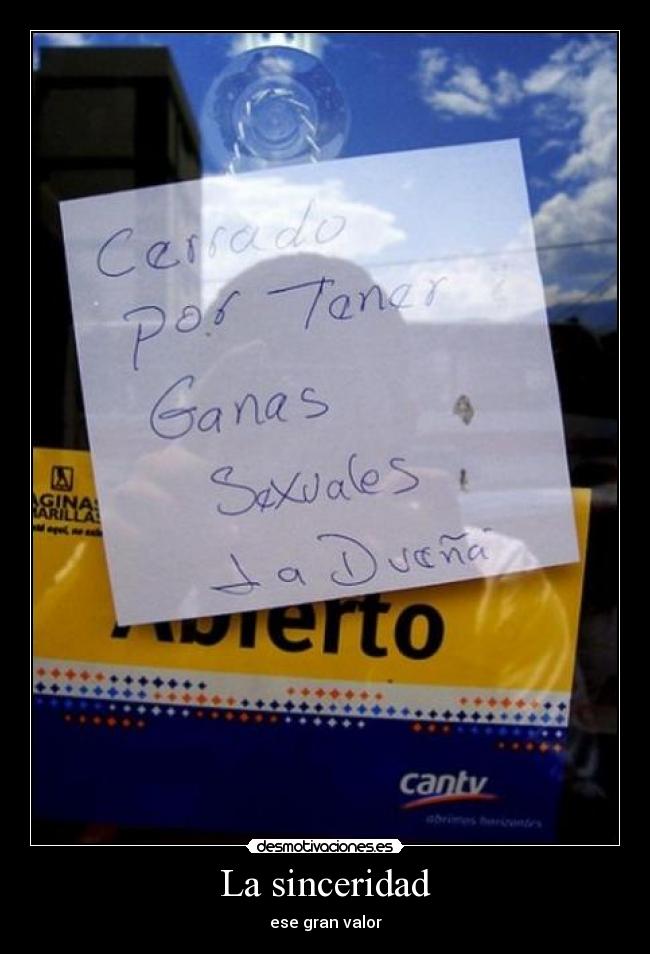 La sinceridad -