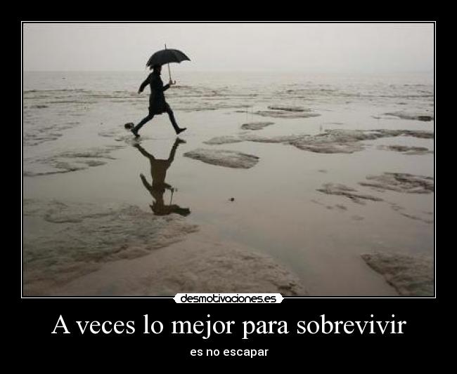 A veces lo mejor para sobrevivir - es no escapar