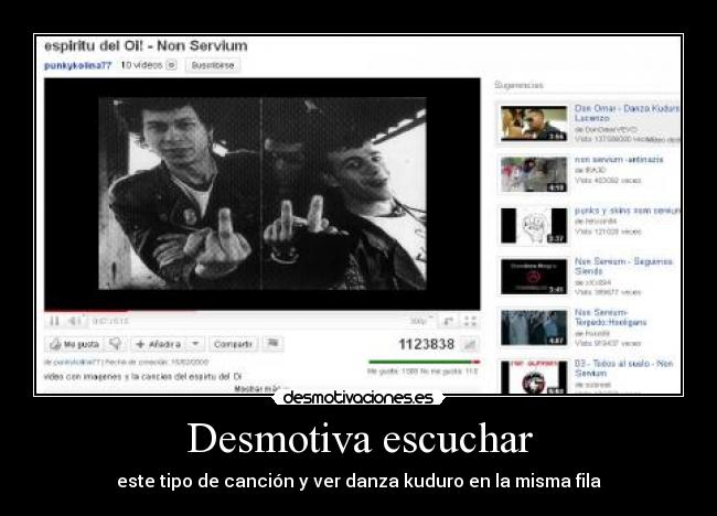 Desmotiva escuchar - este tipo de canción y ver danza kuduro en la misma fila