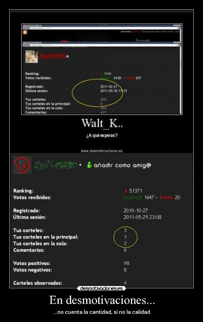 En desmotivaciones... - ...no cuenta la cantidad, si no la calidad