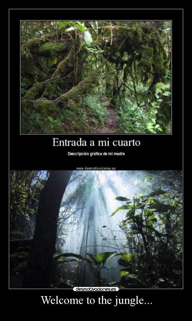 carteles welcome the jungle cancion awron desmotivaciones