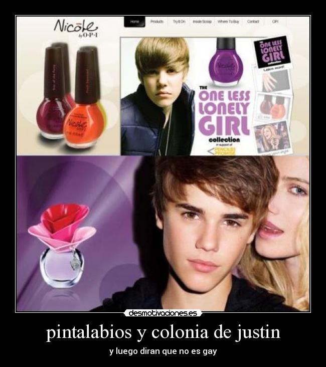 pintalabios y colonia de justin -