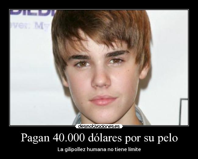 carteles justin bieber pelo 40000 dolares gilipollez humana desmotivaciones