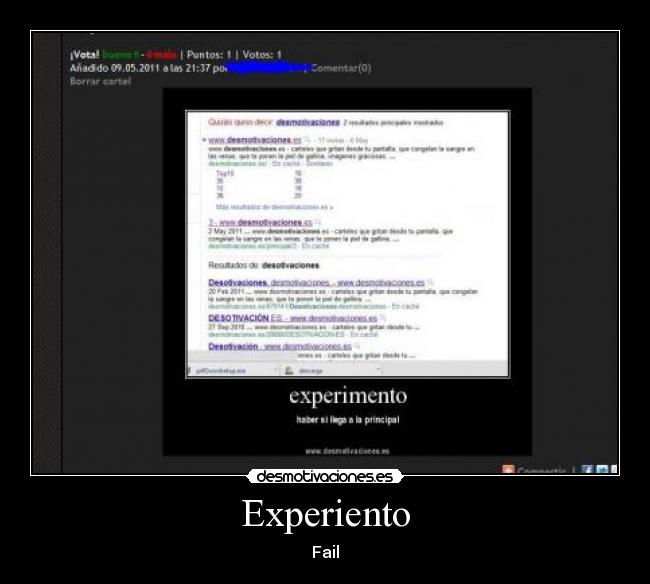 Experiento - Fail