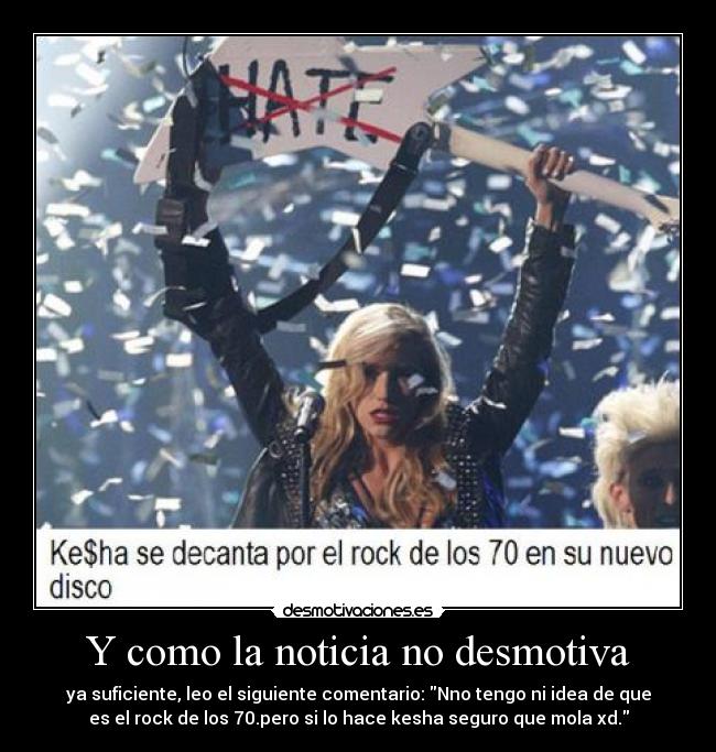 Y como la noticia no desmotiva -