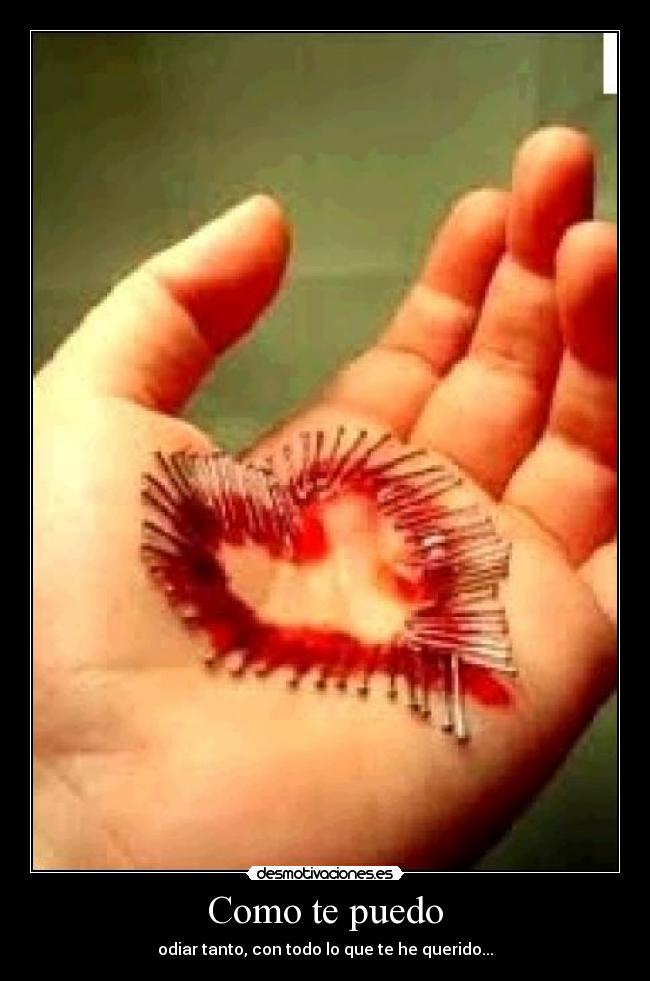Como te puedo - odiar tanto, con todo lo que te he querido...