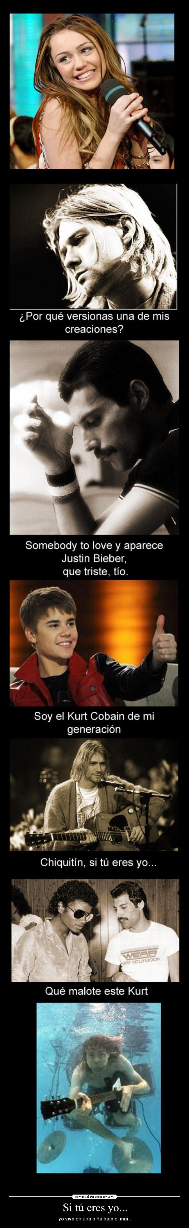 Si tú eres yo... - yo vivo en una piña bajo el mar .