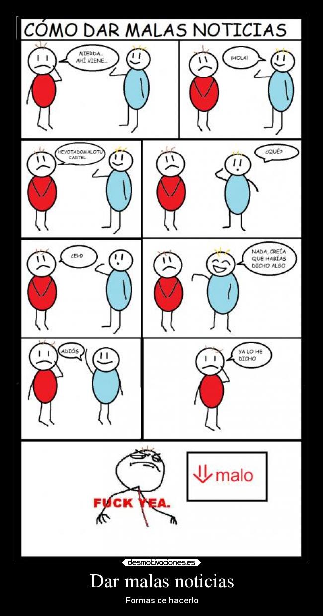 Dar malas noticias -