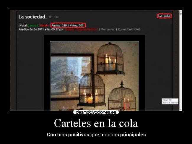 Carteles en la cola -