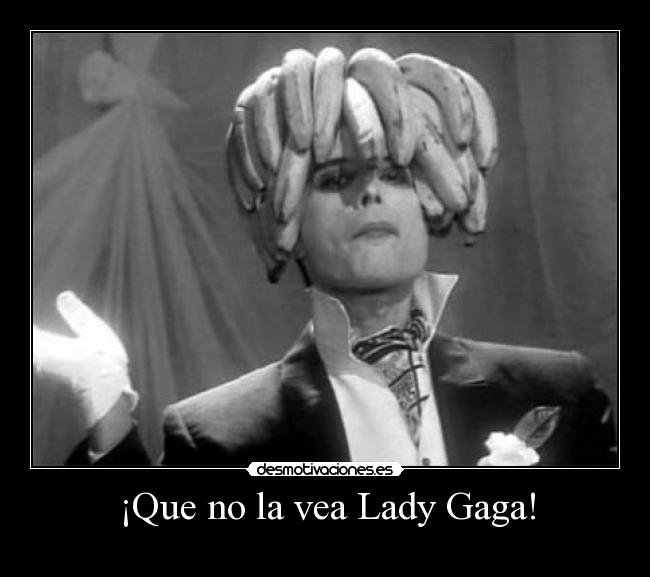 carteles hombre platano cabeza lady gaga blanco negro presentador desmotivaciones