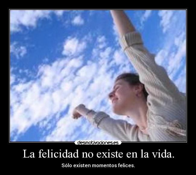 La felicidad no existe en la vida. -