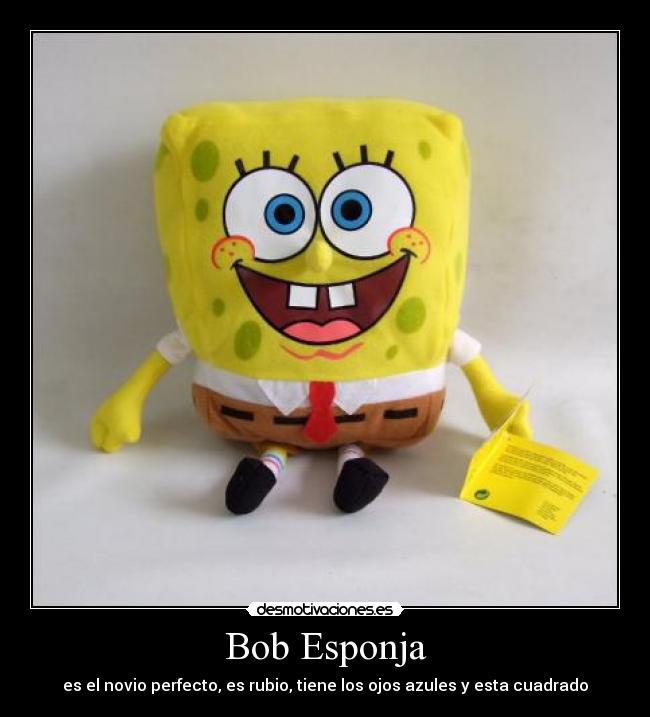 Bob Esponja - es el novio perfecto, es rubio, tiene los ojos azules y esta cuadrado